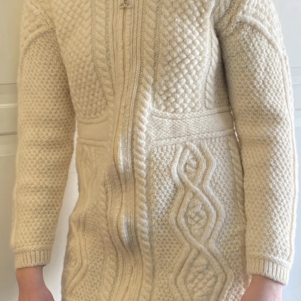 ARAN MOR ⭐️ Ireland 100% merino wool cardigan - Picture 3 of 11
